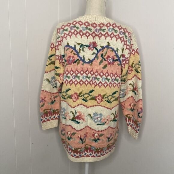 Vintage 1991 Tiara International Knitted by Hand Sweater - Size M - Picture 4 of 9